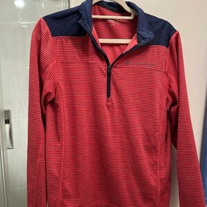 Vineyard vines quarter zip men’s small red with blue stripe
